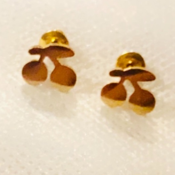 Gwen Stefani White Trash Gold Vermeer Cherry Earrings - Picture 1 of 4